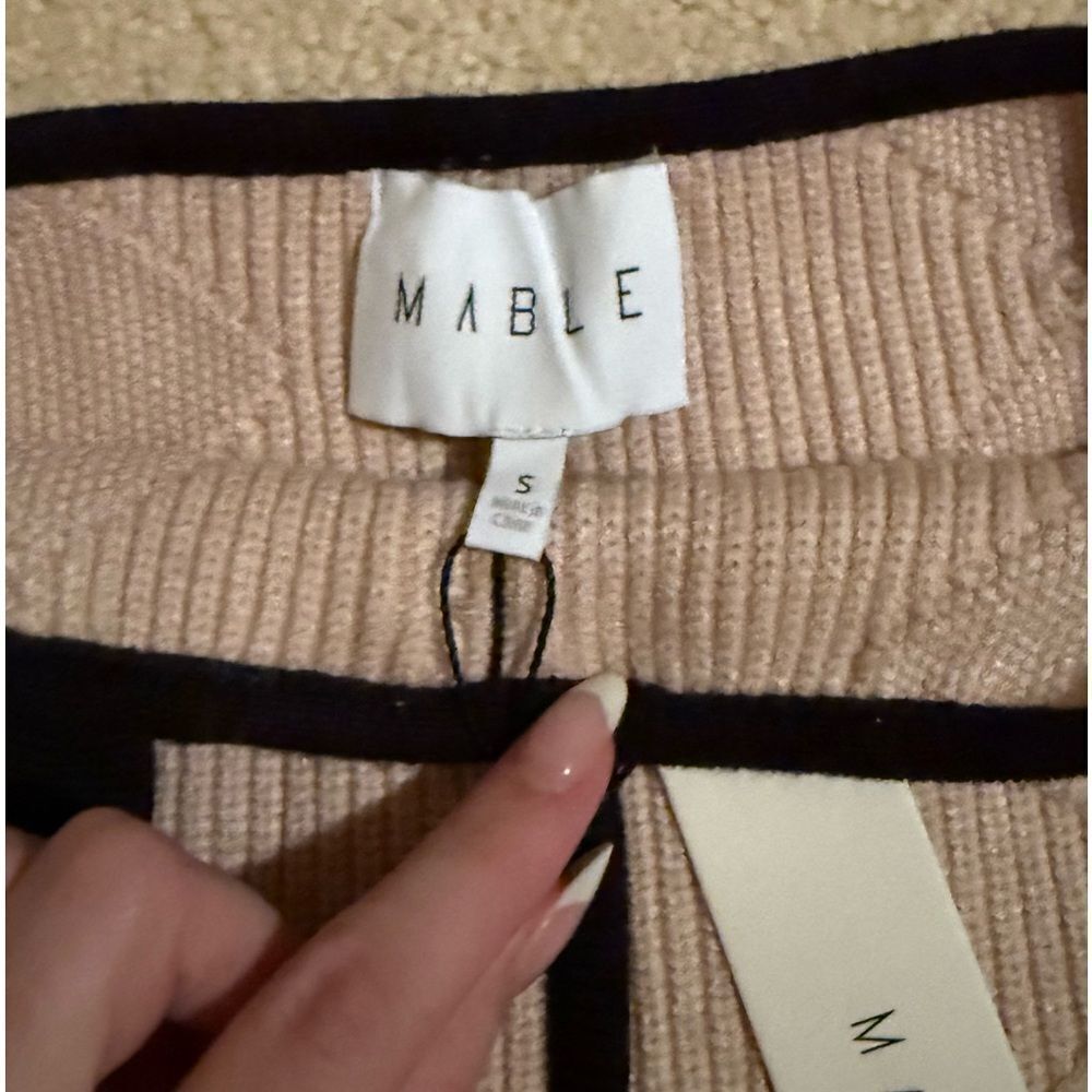 NWT Firelight Lane Beige Knit Embellished Mini Skirt - Picture 7 of 8